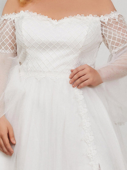 V-Neck A-Line Long Sleeves Wholesale Wedding Dresses