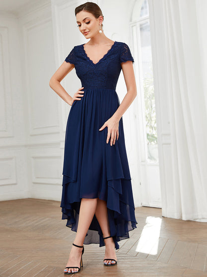 Wholesale Mother of Bridesmaid Dresses with Deep V Neck Short Sleeves