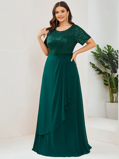 Short Sleeves Round Neck A Line Wholesale Mother of the Bride Dresses