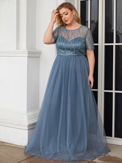 Round Neck Wholesale Sequin Tulle Mother of Bridesmaids Dresses