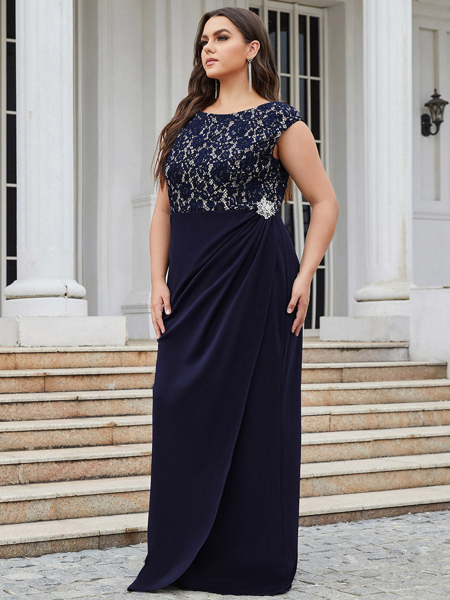 Plus Size Sleeveless Round Neck Wholesale Mother of the Bride Dresses