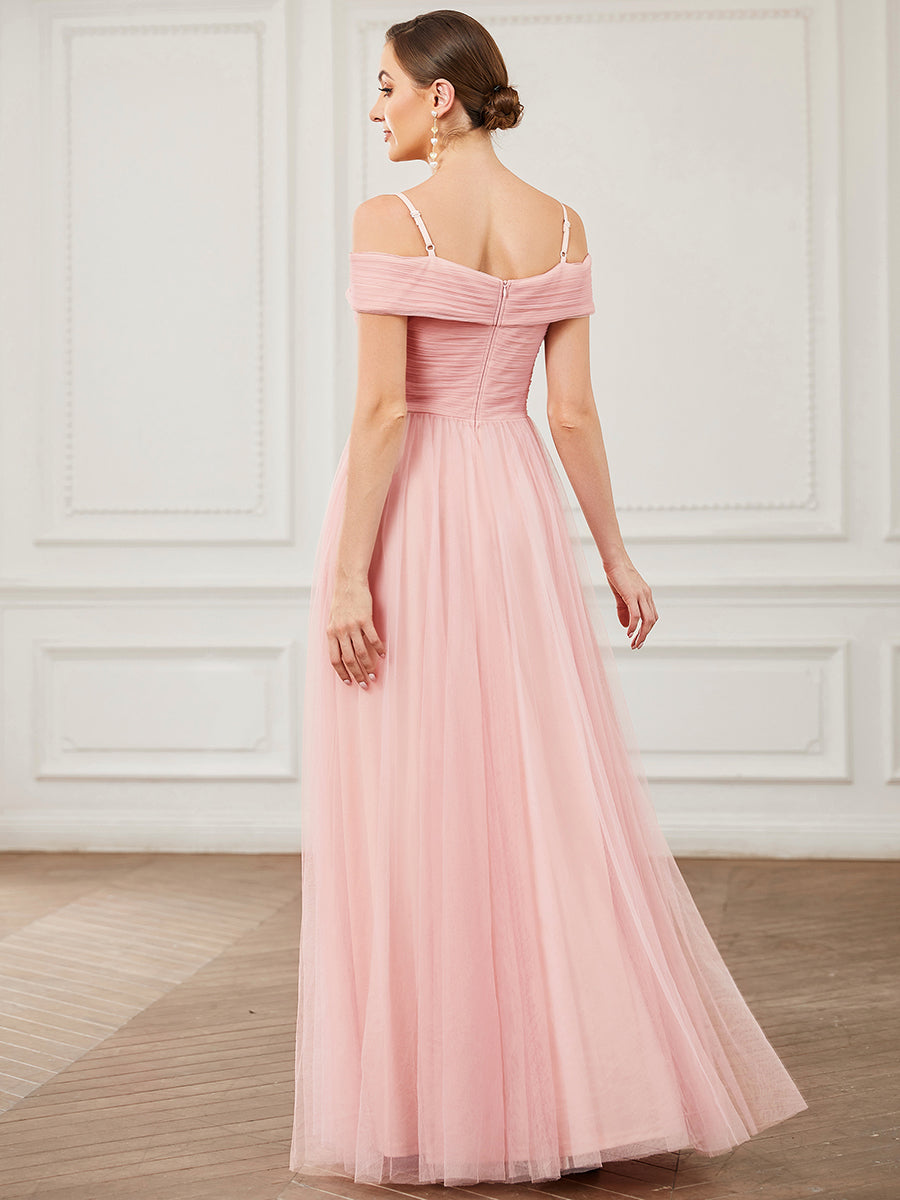 V Neck A Line Sleeveless Floor Length Wholesale Bridesmaid Dresses