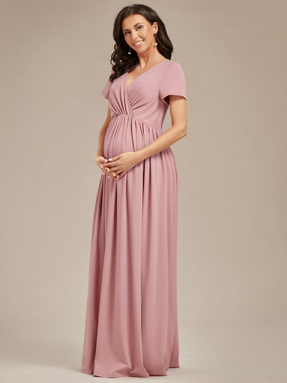 V Neck Pleated A Line Wholesale Maternity Dresses