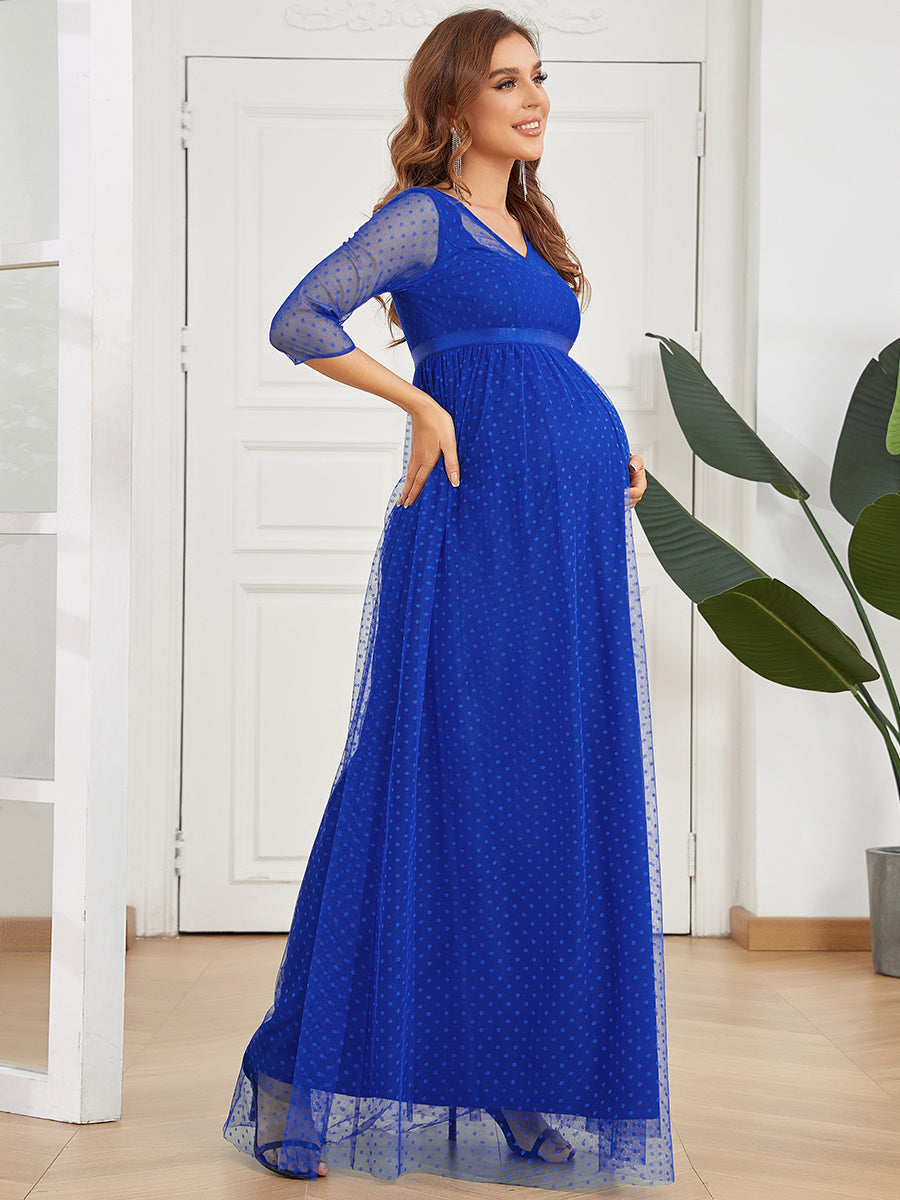 V Neck A-Line Floor Length Wholesale Maternity Dresses