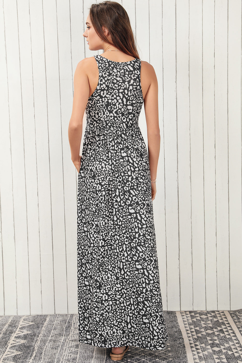 Boho Print Halterneck Sleeveless Dress