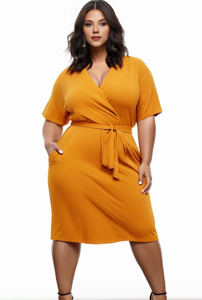 plus size faith letter print short sleeve midi dress with pockets women s plus slight stretch casual dress 108482