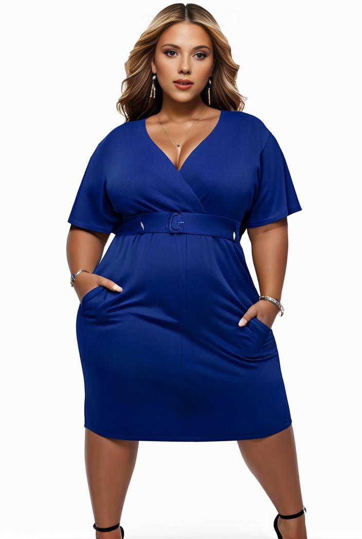 plus size faith letter print short sleeve midi dress with pockets women s plus slight stretch casual dress 108489