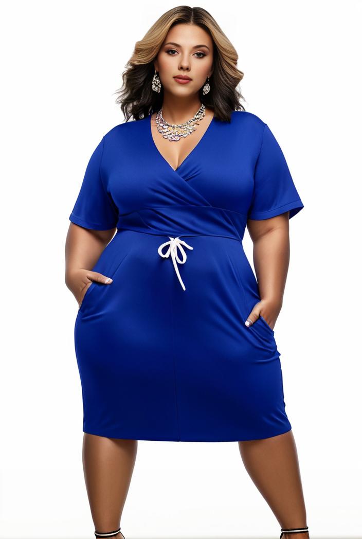 plus size faith letter print short sleeve midi dress with pockets women s plus slight stretch casual dress 108491