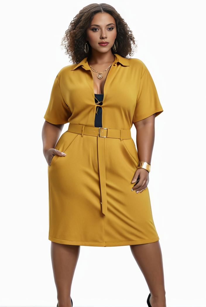 plus size faith letter print short sleeve midi dress with pockets women s plus slight stretch casual dress 108494