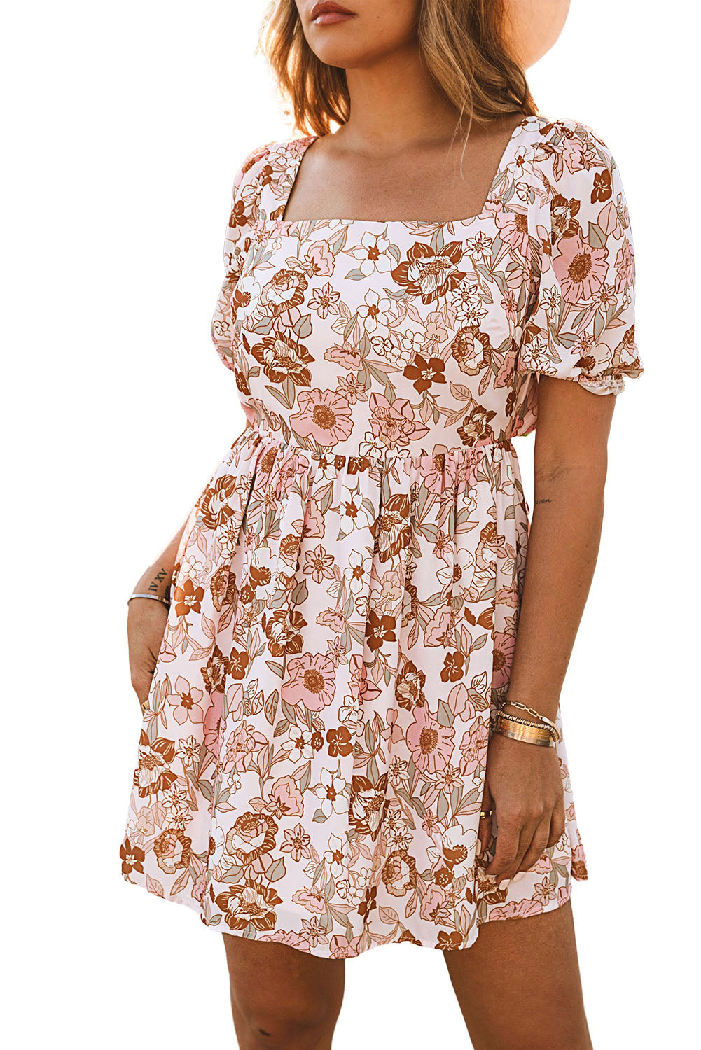 New Sweet Casual Ruffle Short-Sleeved Mini Dress