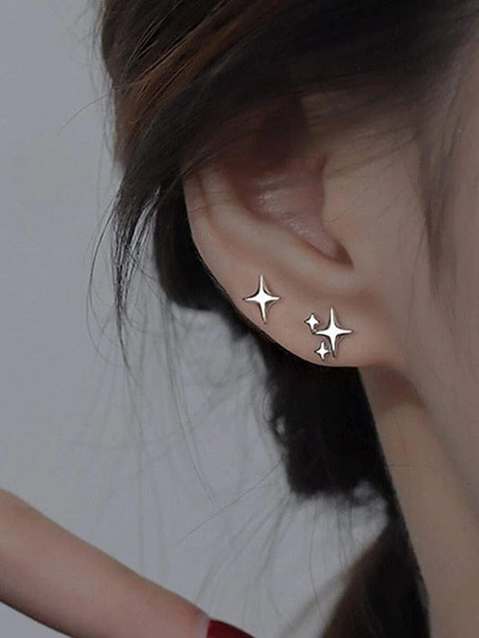 Star-themed Alloy Stud Earrings for Women - Elegant Office and Daily Wear