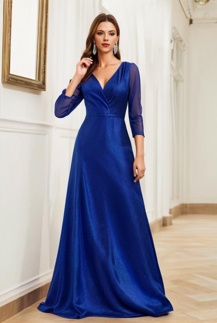 sparkling sequin maxi dress with v neckline for bridesmaid cocktail party women s attire 136252