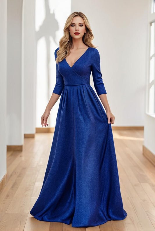 sparkling sequin maxi dress with v neckline for bridesmaid cocktail party women s attire 136308