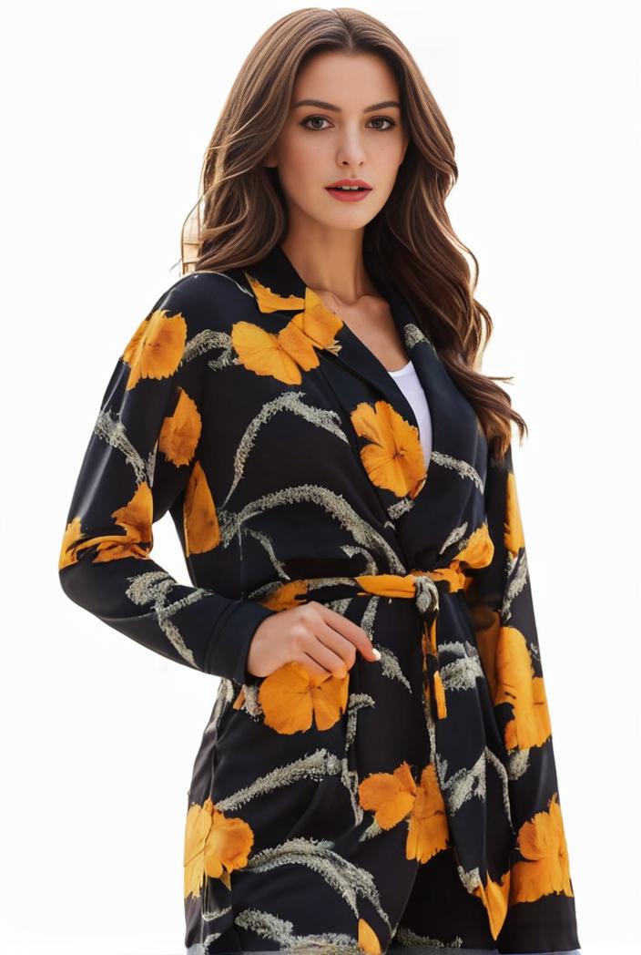 plus size halloween coat women s pus allover cat pumpkin print long sleeve open front medium stretch cardigan overcoat 135574