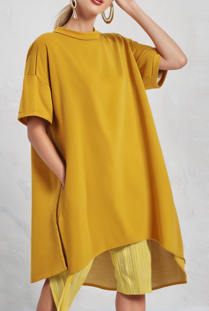 size curve dresses large size v neck short sleeve silk loose midi dress 118157