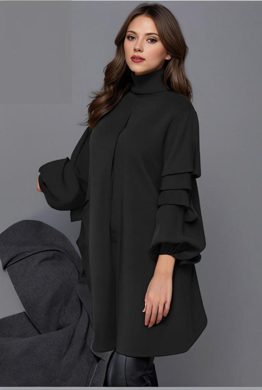 elegant women s faux fur lapel cloak cape overcoat 145035