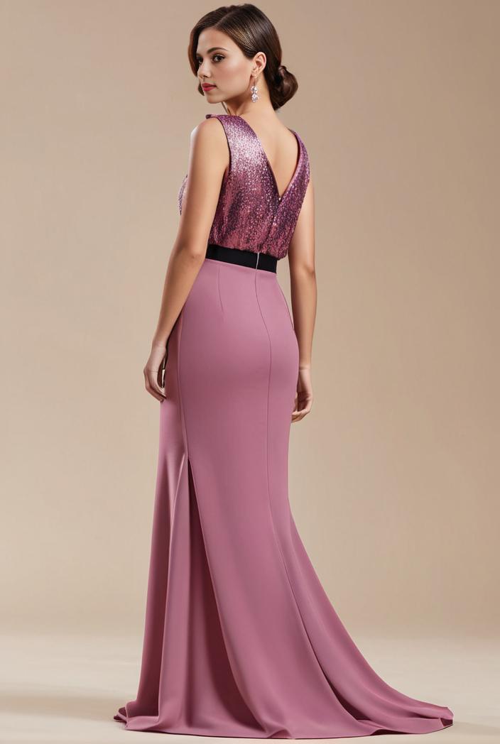 long empire waist bridesmaid dress with short flutter sleeves 149095