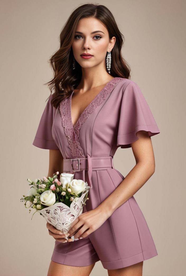 long empire waist bridesmaid dress with short flutter sleeves 149111