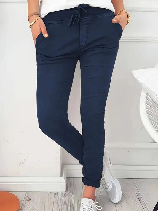 Long Drawstring Pants with Pockets for Women