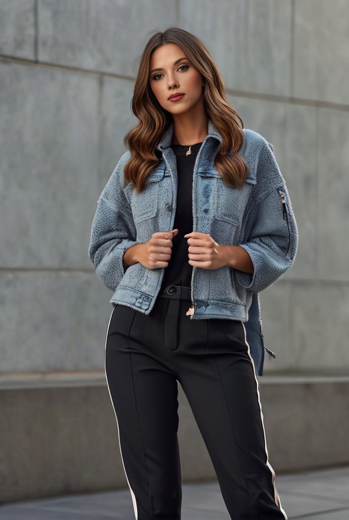 starry denim jacket with edgy details for women 118710