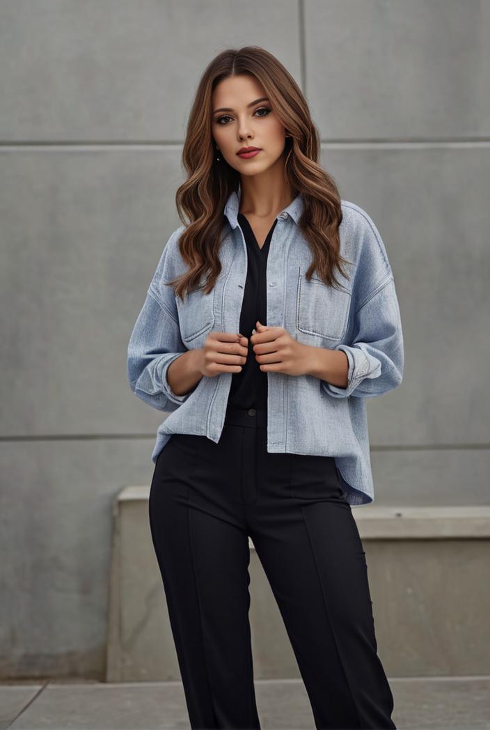 starry denim jacket with edgy details for women 118714