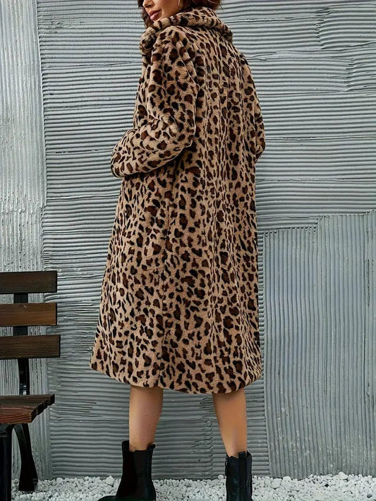 Leopard Print Cozy Coat for Women to Stay Warm in Fall & Winter
