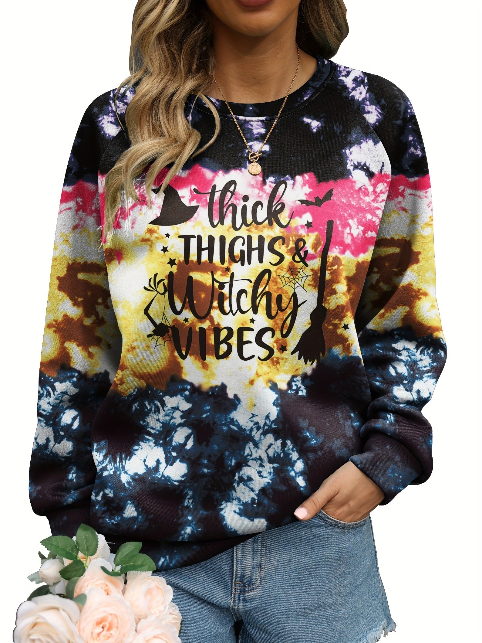 Spooky Season Plus Size Halloween Sweatshirt for Women