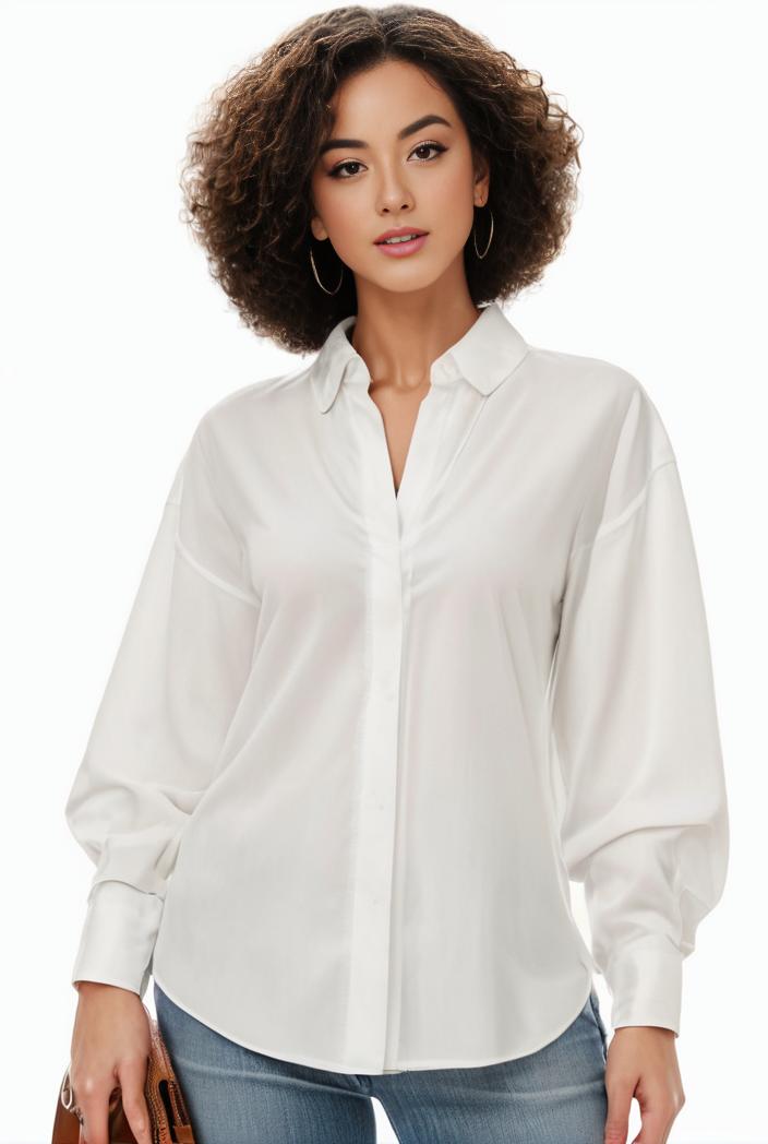 plus size casual blouse women s plus solid button up lantern sleeve turn down collar nipped waist blouse 138983