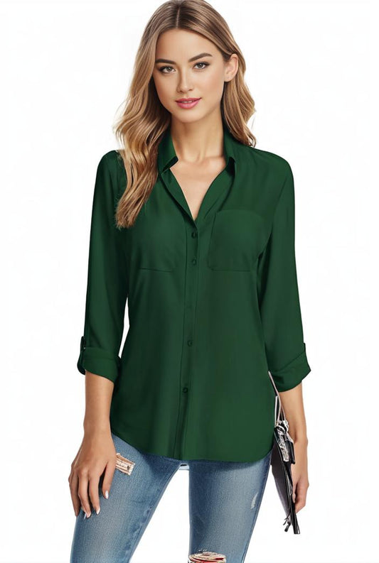 plus size casual blouse women s plus solid half sleeve turn down collar tunic top 138993