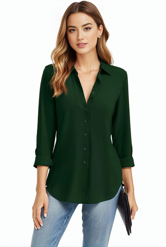 plus size casual blouse women s plus solid half sleeve turn down collar tunic top 138996