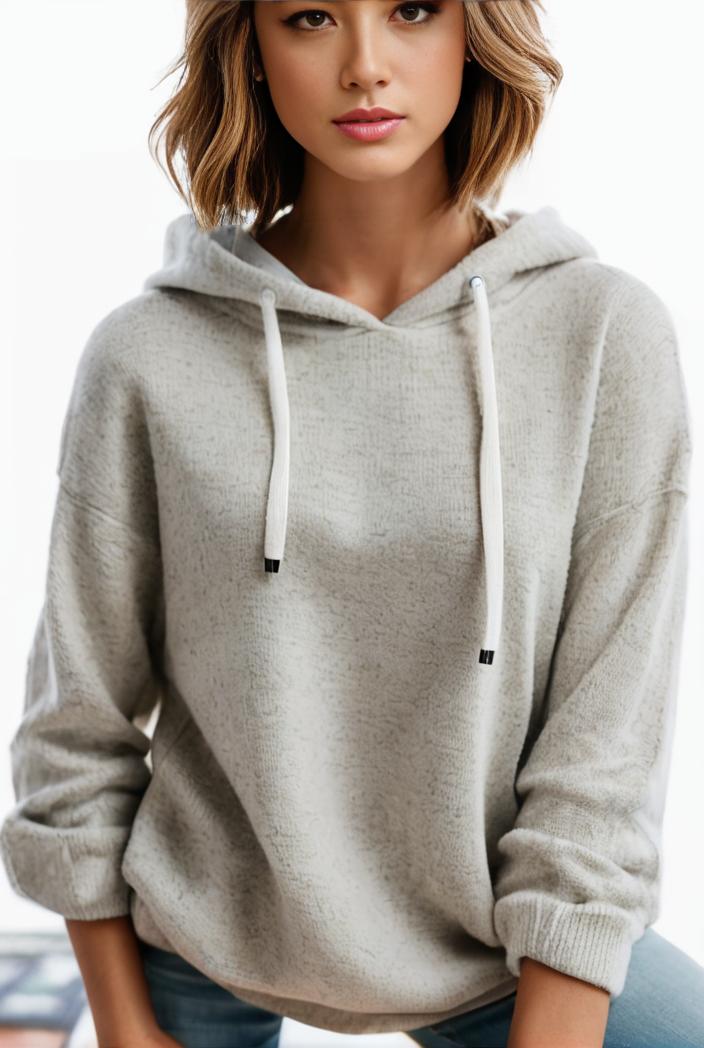 plus size casual hoodie women s plus solid ribbed long sleeve slight stretch hoodie drawstring sweatshirt 139086