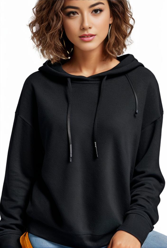plus size casual hoodie women s plus solid ribbed long sleeve slight stretch hoodie drawstring sweatshirt 139096