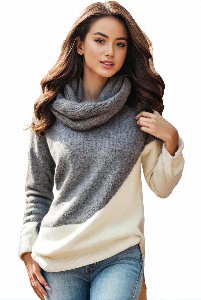 plus size casual sweatshirt women s plus colorblock long sleeve hooded drawstring slight stretch sweatshirt 139312