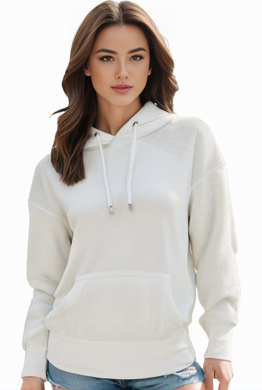 plus size casual sweatshirt women s plus solid cut out long sleeve slight stretch drawstring hoodie with pocket 139447