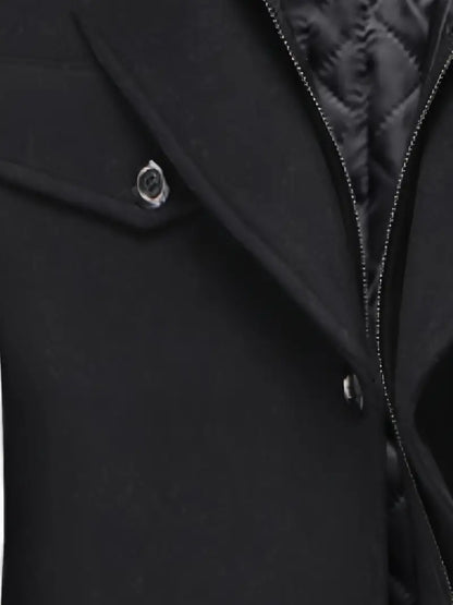Men's Slim Fit Winter Wool Coat with Lapel Collar