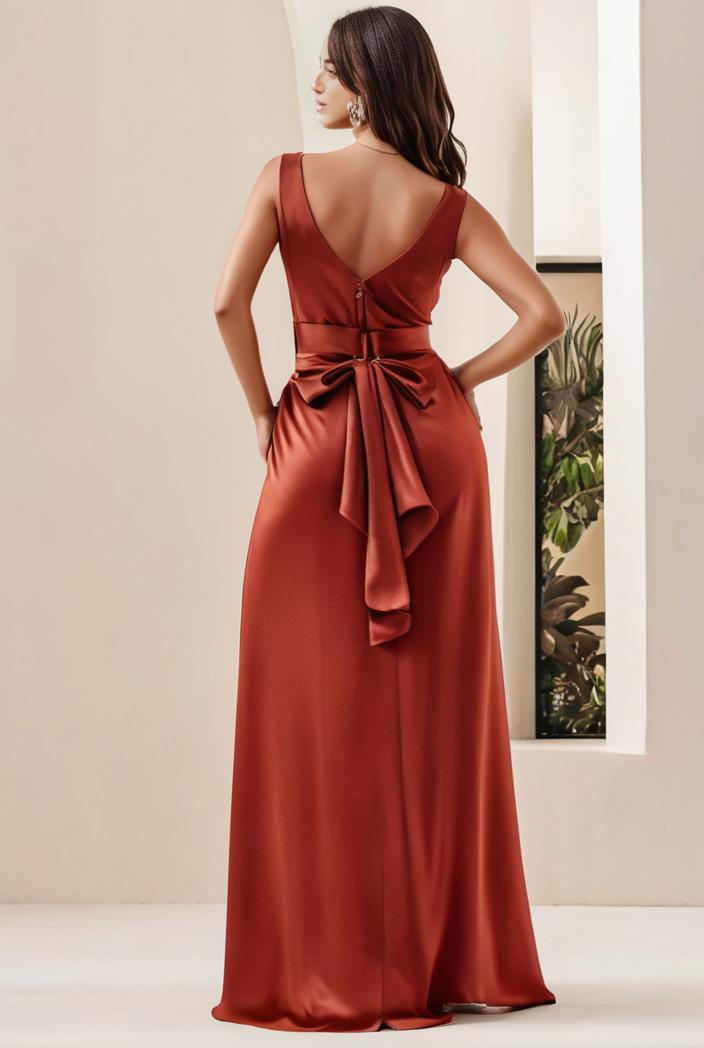 plus size shiny v neck side slit formal evening dress 143215