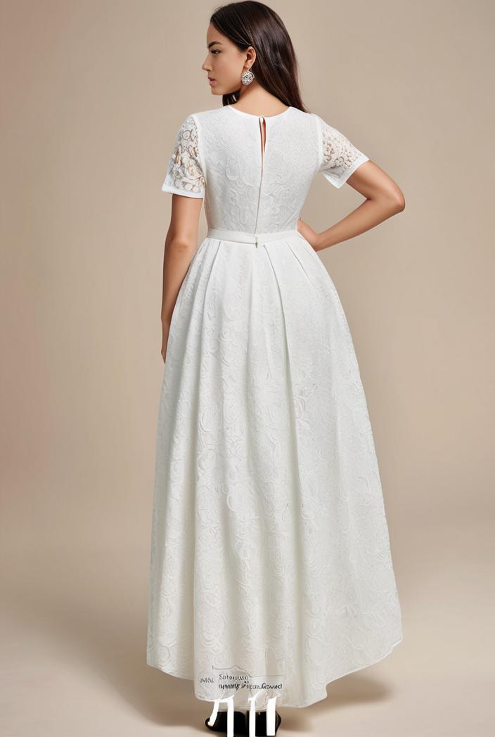 plus size short sleeve ruffled v neck a line lace evening dress 143614