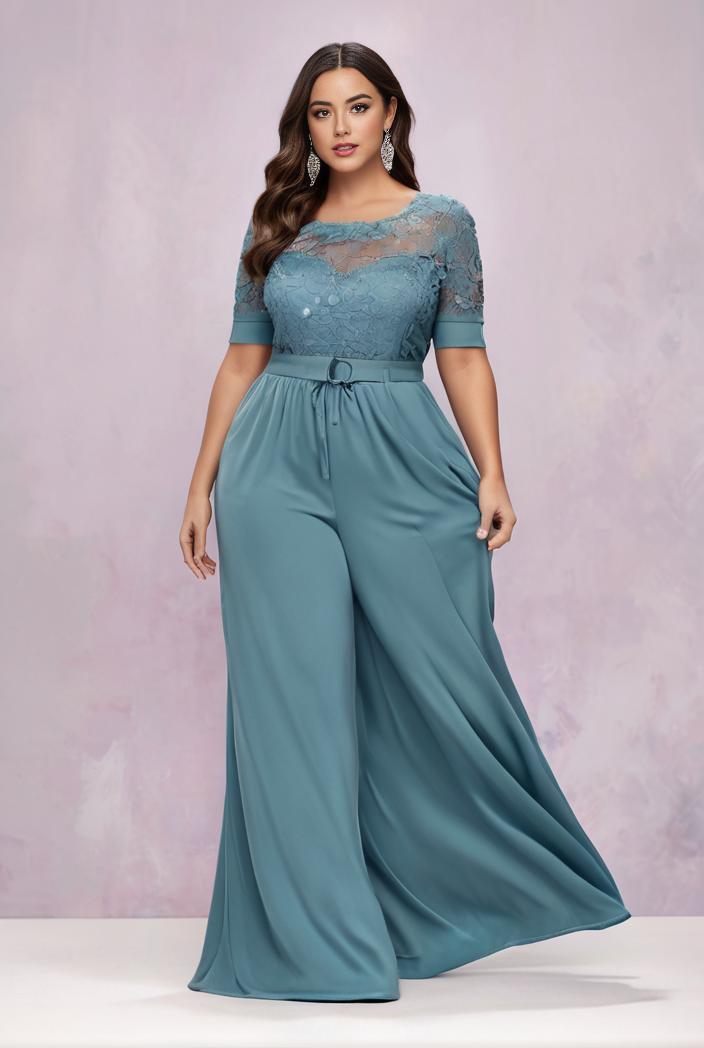 plus size women s embroidery evening dresses with short sleeve 144624