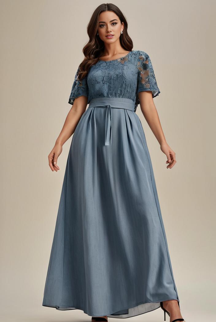 plus size women s embroidery evening dresses with short sleeve 144637