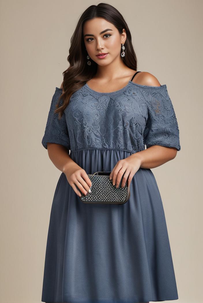plus size women s embroidery evening dresses with short sleeve 144649