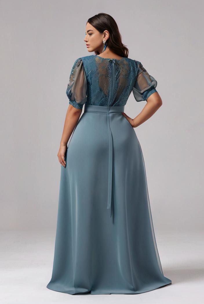 plus size women s embroidery evening dresses with short sleeve 144659