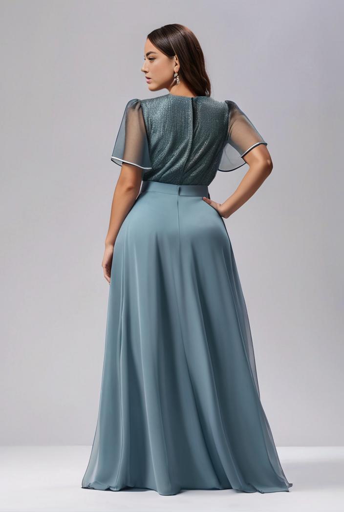 plus size women s embroidery evening dresses with short sleeve 144661