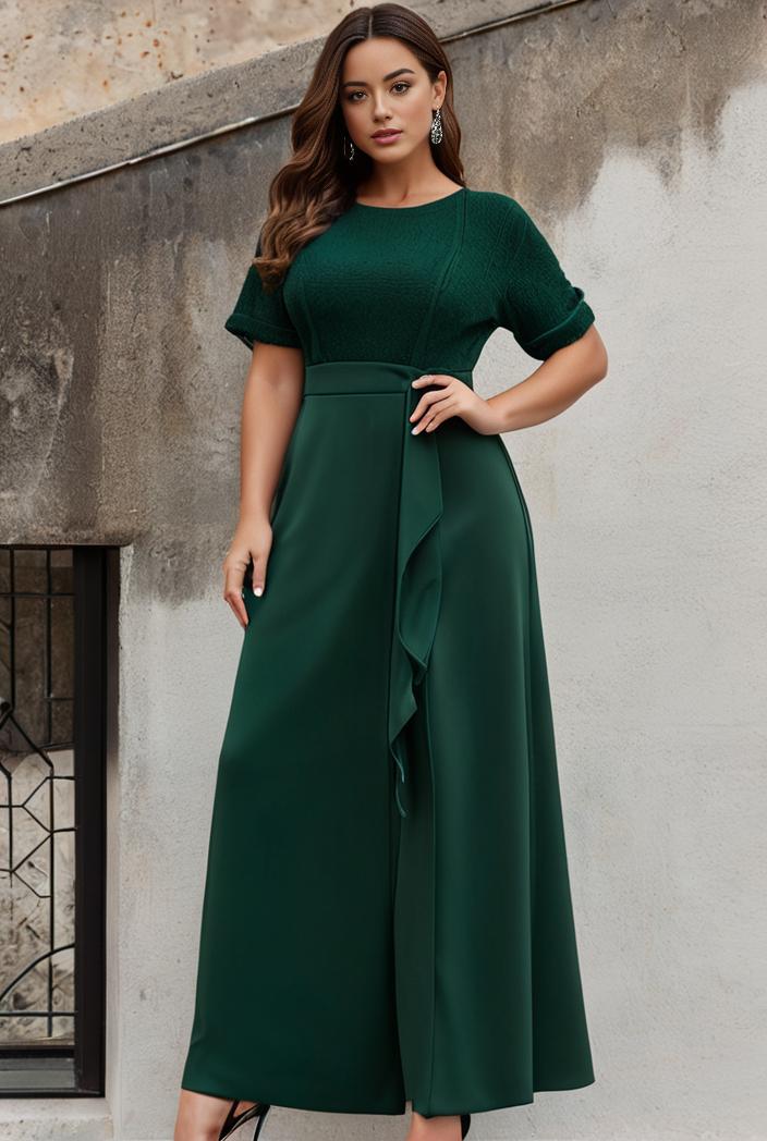 plus size women s embroidery evening dresses with short sleeve 144667