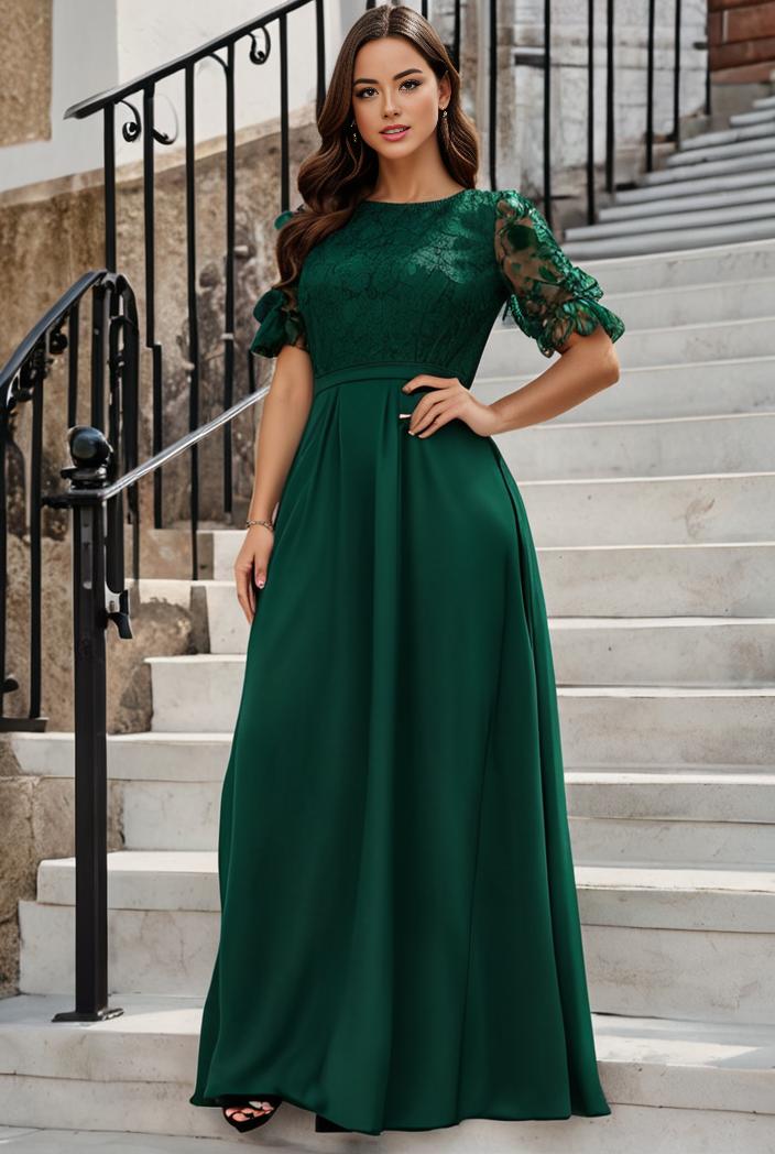 plus size women s embroidery evening dresses with short sleeve 144669