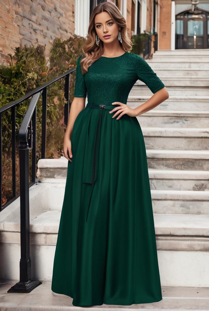 plus size women s embroidery evening dresses with short sleeve 144670