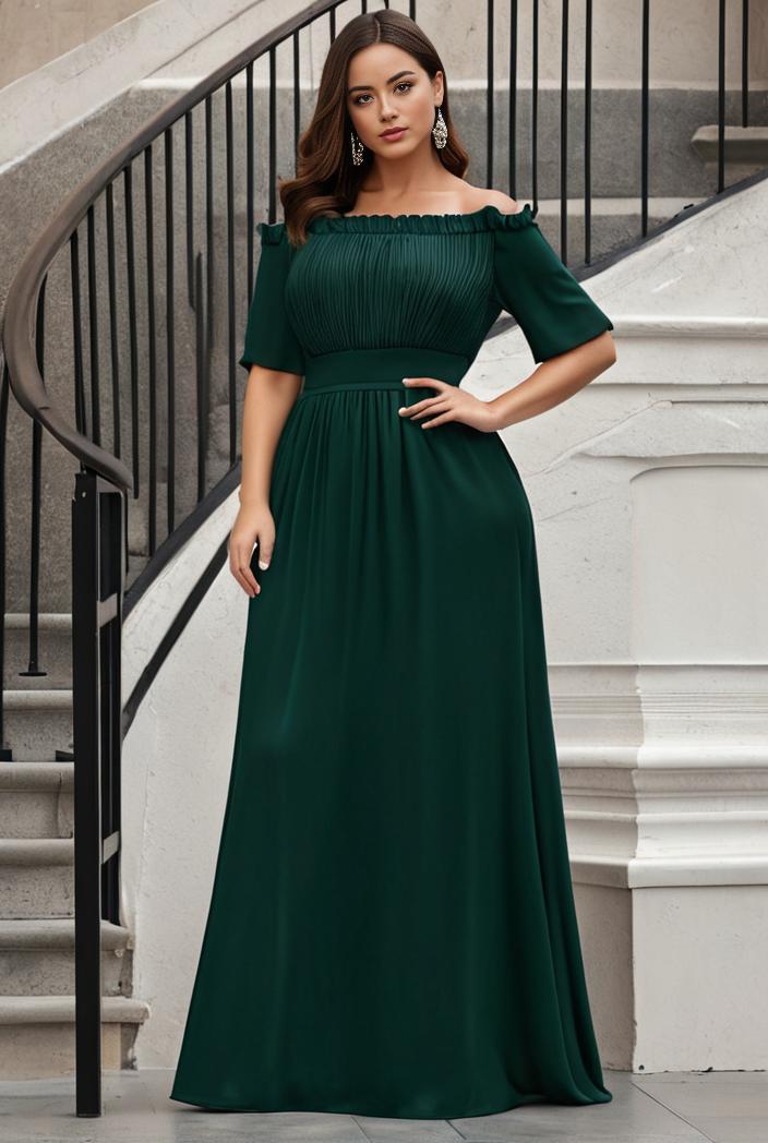 plus size women s embroidery evening dresses with short sleeve 144673