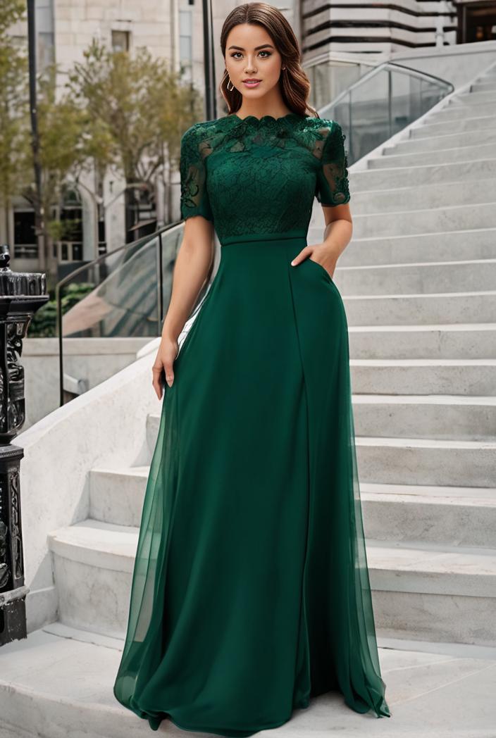 plus size women s embroidery evening dresses with short sleeve 144678