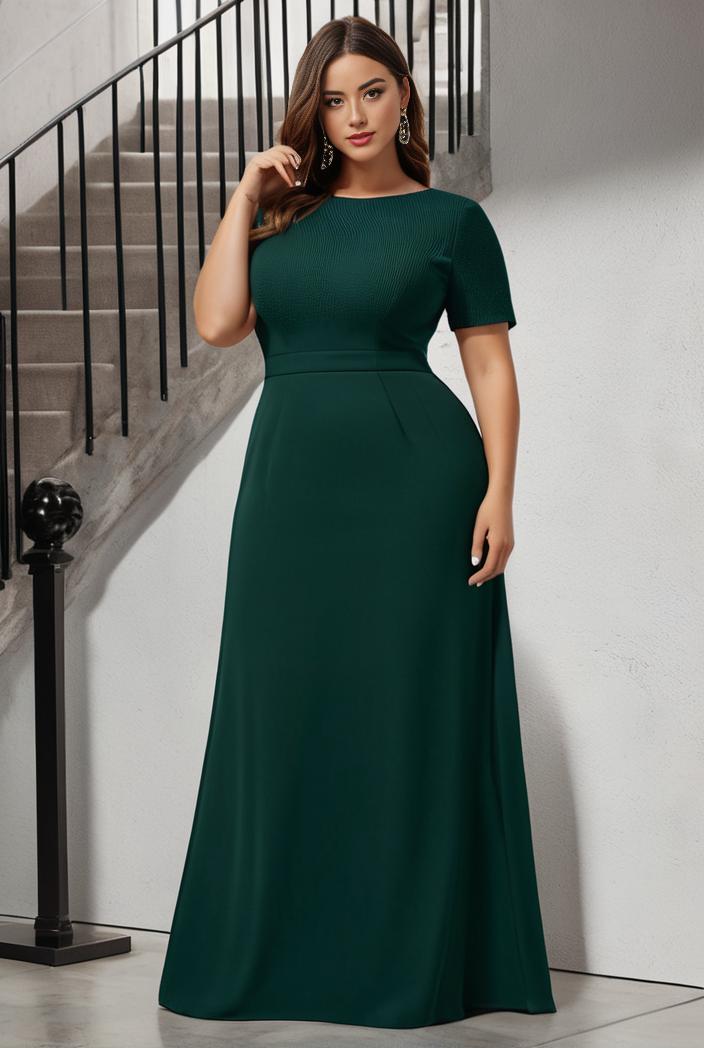 plus size women s embroidery evening dresses with short sleeve 144689