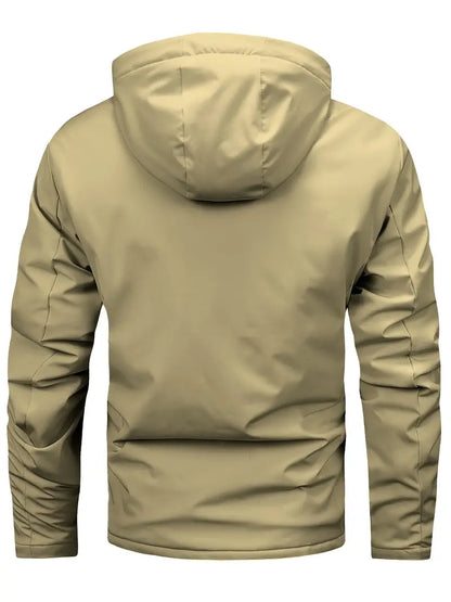 Men's Warm Fleece Hooded Winter Jacket for Outdoor Activities