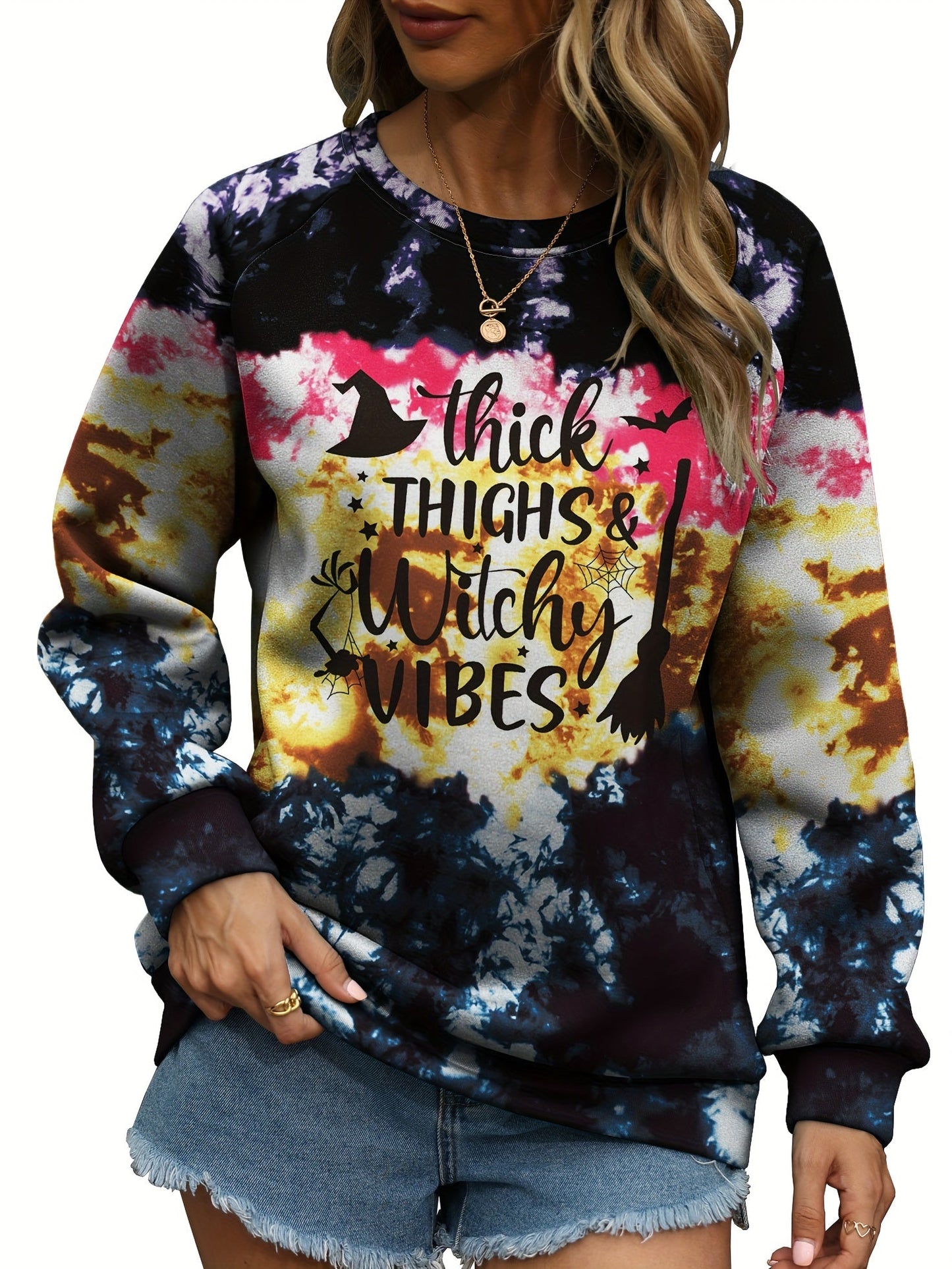 Spooky Season Plus Size Halloween Sweatshirt for Women
